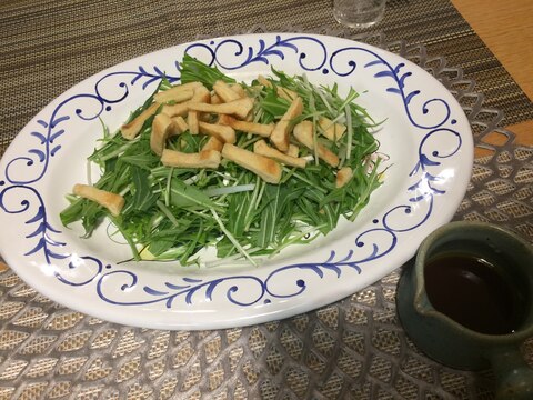 水菜とうすあげのパリパリサラダ